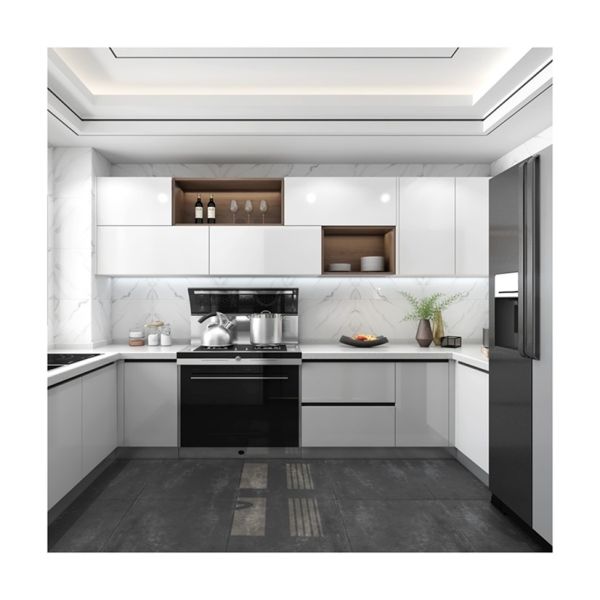 Complete Pullout Drawer Pantry White Kitchen Cabinet Made of MDF for Kitchen Furniture