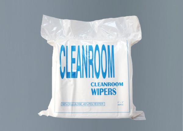Spunlace Lint Free Wipes Clean Room , Wet Floor Wipes White Color 56gsm Lightweight