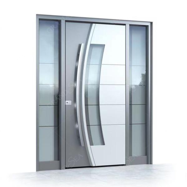 Contemporary Style Heavy Duty Burglar Proof Stainless Steel Exterior Front Main Entry Security Doors With Sidelights