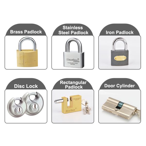 Rarlux Iron Padlock with Long Shackle and Brass Painted Cylinder 3 Iron Keys Anti-Rust Easy Installation