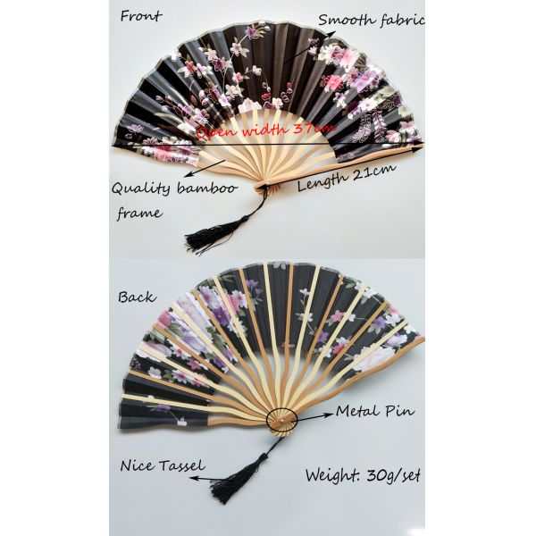 [I AM YOUR FANS]Foldable High Quality Personalized Printed Wedding Hand Fan With Beautiful Gift Box