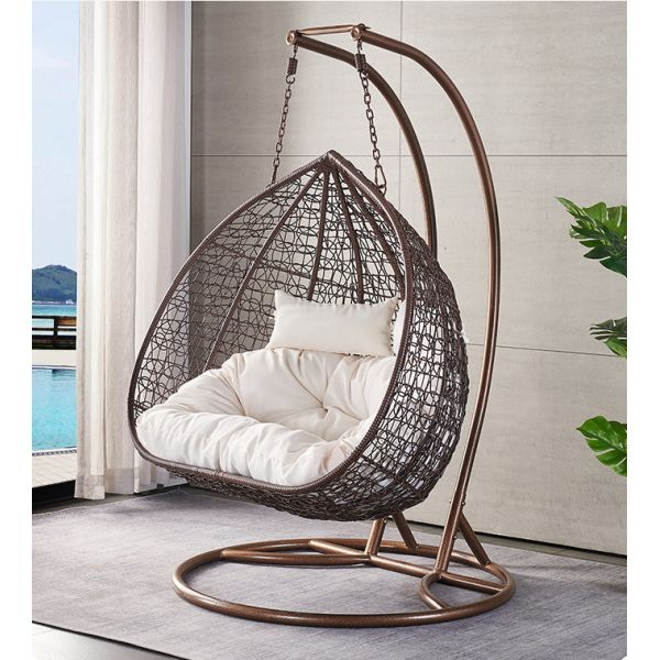 CE BSCI Outdoor Indoor Garden Patio Swing Chair 3 Seater For Hotel And Garden