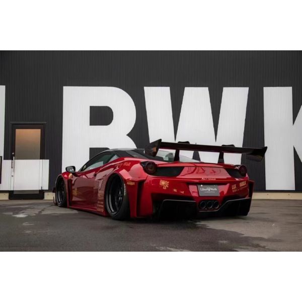 458 Ferrari Body Kit LB Style Front And Rear Bumper 2011 - 2014 Hood Spoiler For Car