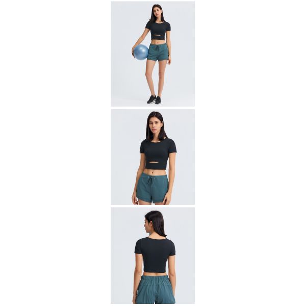 Women Slim Fit Activewear T Shirts Light Weight Naked Feeling Padded T Shirt