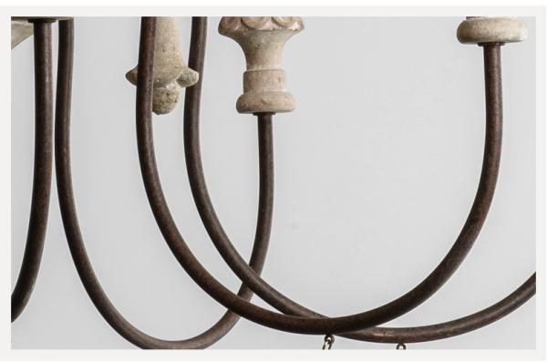 Wood and brushed nickel chandelier for Kitchen Bedroom (WH-CI-55)