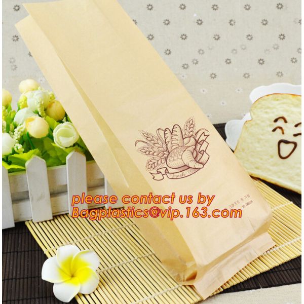eco printed cheap recycled brown kraft bread packaging paper bags manufacturer in china,Bread paper Bag. Bread package b