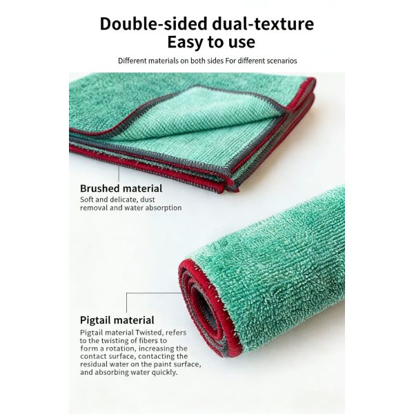 40*40CM Pigtail Microfiber Detailing Towels-500GSM