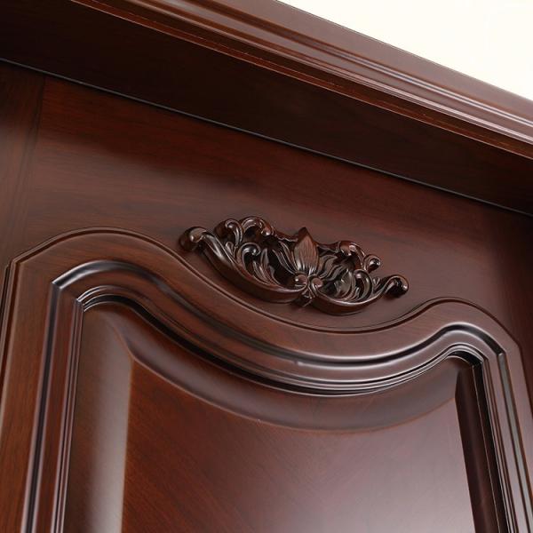 Interior Carving Flowers HDF Wood Doors Soundproof ISO Approved