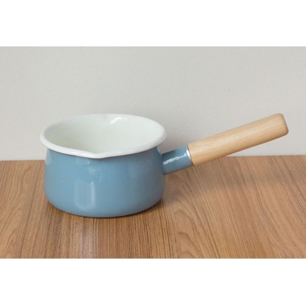Enamel Saucepan Cooking Pots With Wood Handle 20cm 12cm 14cm 16cm 18cm