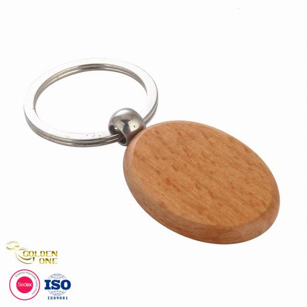 Laser Engraving Bead Wristlet Cut Cross Name Slices Letra de la barra redonda de madera de la barra de llaves con el logotipo