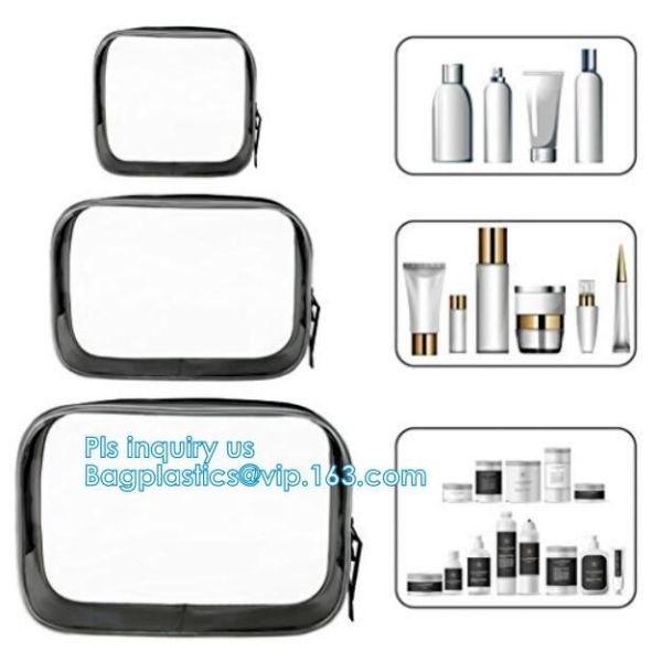 cusotm logo rope handle clear pvc bag with zipper, handle transparent cosmetic bag, k Make Up Travel Bag, Organize