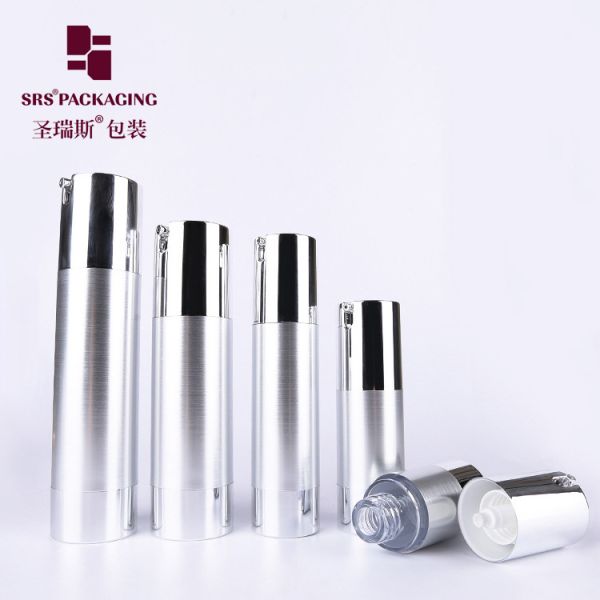15ml 30ml 50ml cosmetic custom silver empty airless eye cream bottle