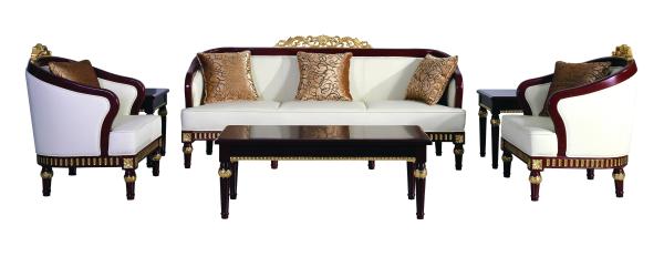 Luxury Streamline Fabric Hotel Room Sofa For Lobby French Style