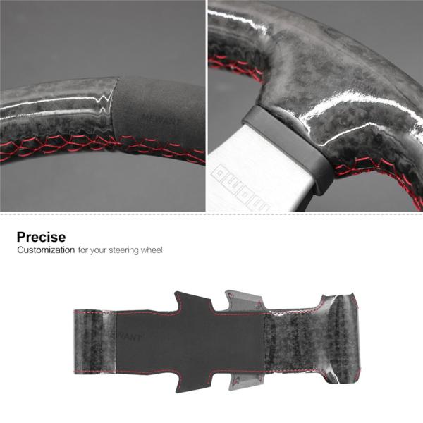 Hand Sewing Forged Carbon Suede Steering Wheel Cover for Mitsubishi Lancer Evolution EVO 7 8 9 MR M 2003 2004 2005 2006 2007