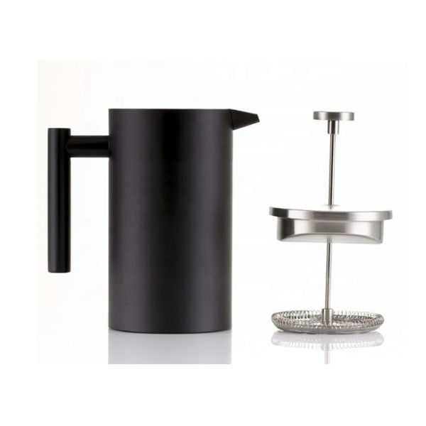 1000ml 34oz Stainless Steel French Press Coffee Pot Double Wall Matte Black Color