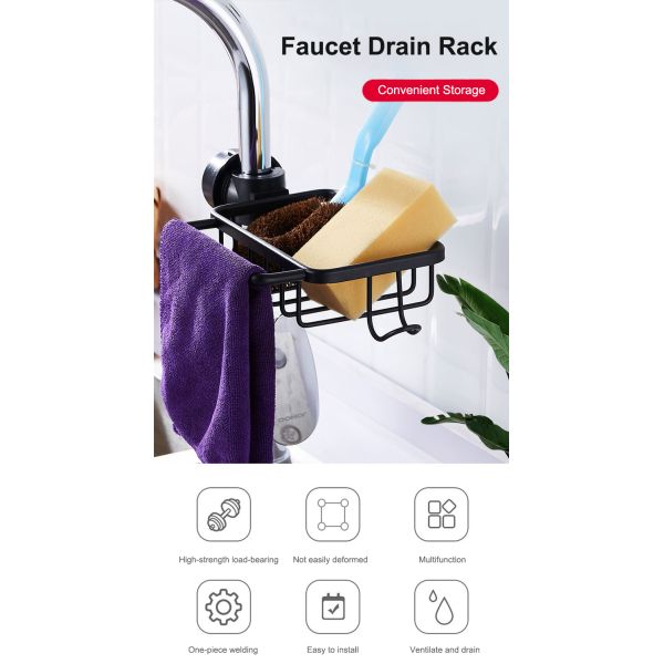 Single Layer Aluminum Shower Storage Basket Soap Basket for Kitchen Bathroom