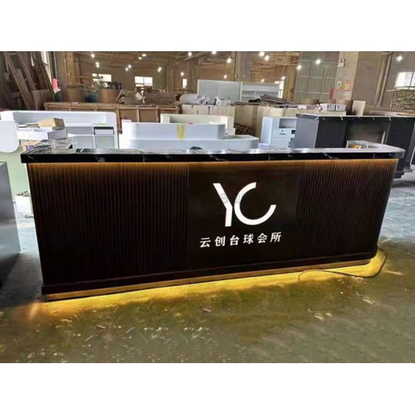 Customized Nordic Style Wooden Office Front Desk Salon Barber Shop Reception Desk Cafe Furniture