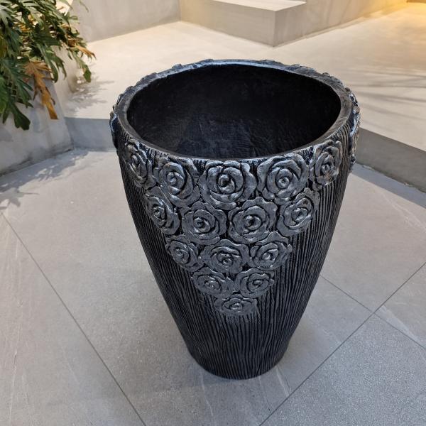 Fiber Cement Pot With 5-6 Years Outdoor Life Time Made Of Weather-resistant Fiber Clay