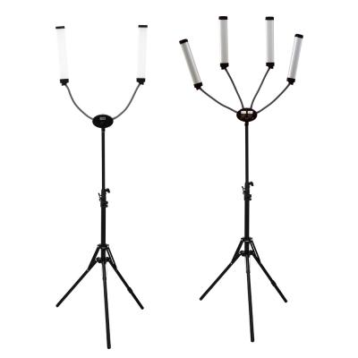 AC DC Battery Powered Double Arms Led Fill Light CRI 95 50W Beauty Set With Tripod