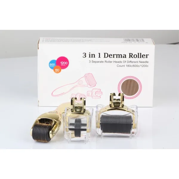 OEM/ODM customized brand 3 In 1 Drs Derma Roller For Anti Aging Stainless Steel Titanium