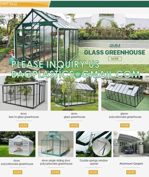 Portable Plant GreenHouse Zippered Door Windows, Galvanized Steel Hoops, Glass Greenhouse, Polycarbonate Greenhouse