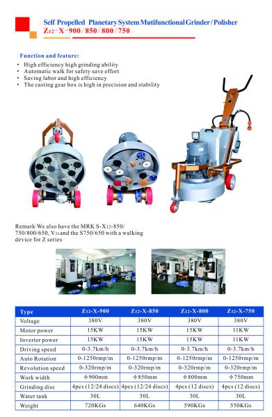 750MM 380V 440V Aluminum Die Cast Stone Floor Polisher / Concrete Floor Grinder