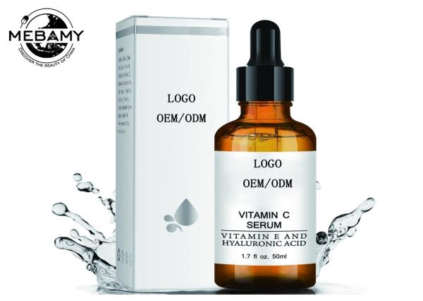 Soro de iluminação da vitamina C do OEM com linhas tênues de enchimento & enrugamentos do ácido hialurónico