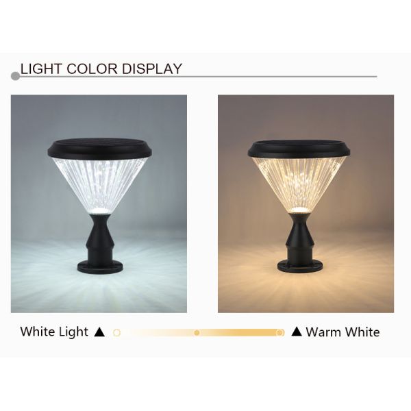 El poder solar de la luz del pilar de la columna del poste al aire libre llevó la aleación de aluminio 4.5W