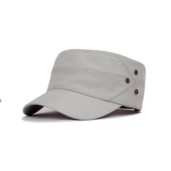 100% Cotton Military Cap , Flat Top Blank Adjustable Military Cap Multi Panel