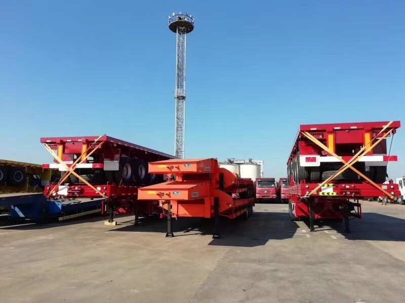Fuwa/BPW Axle 3 Axle Flatbed Lowbed Semi-Trailer для контейнерной перевозки без самодепонирования