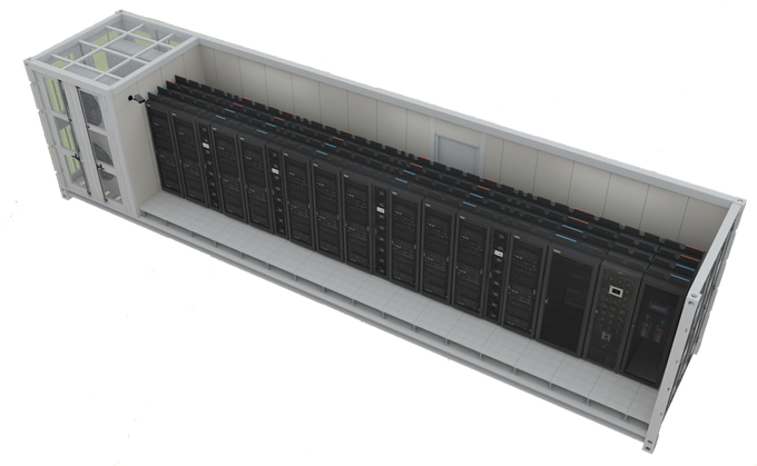 Containerized центр данных в 40 ног с охлаждать и силой шкафов