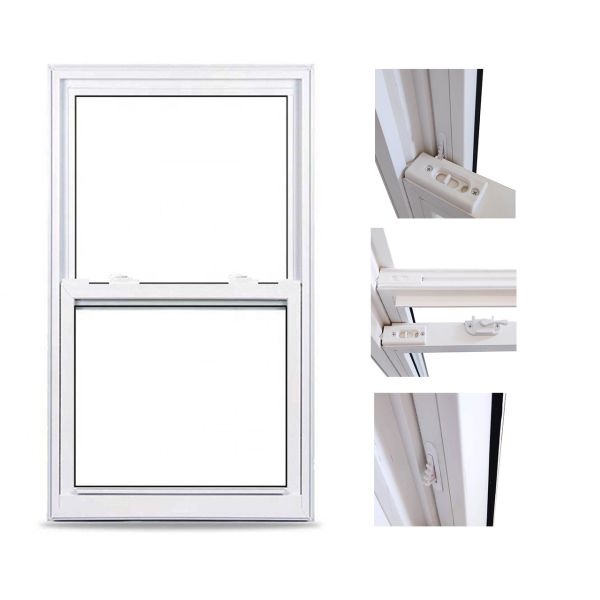 На заказ Белое UPVC Виниловое водонепроницаемое двойное висящее окно
