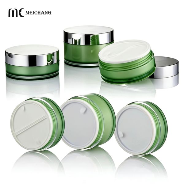 40ml+60ml / 50ml+50ml Customizable Dual Compartment Acrylic Cream Jar for Cosmetic Packaging