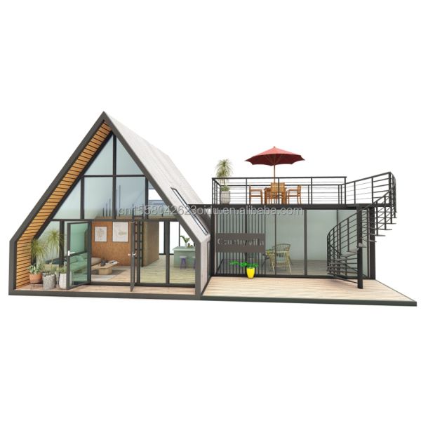 Modern Design Sandwich Panel Wooden Triangle House for Hotel Beach Sunroom Vacation Featuring Stylish Container Design