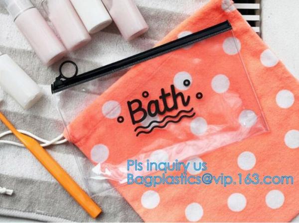 school pencil bag/printing stationery bag/zipper slider plastic pencil bag, gold Supplier custom slider pvc pouch with z