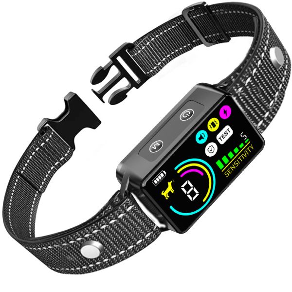 M Intelligent Rechargeable Eco-friendly Plastic Dog Training Collar LCD Color Screen Waterproof IP67 Long Battery Life Bark Stop