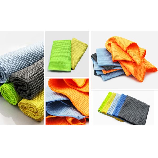 Produto de higiene do automóvel de microfibra de poliéster 380 GSM Toalhas de secagem de tecido de waffle