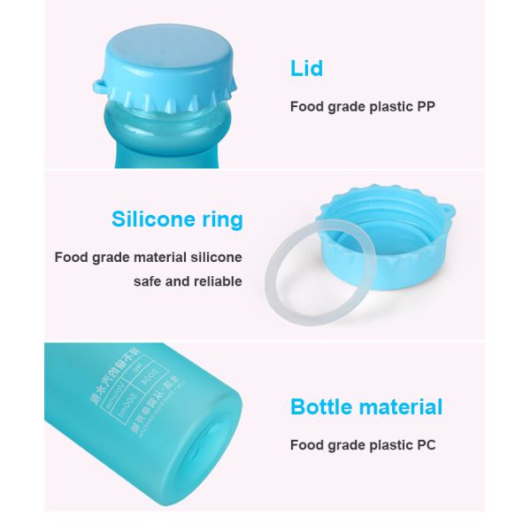 Unbreakable 550mL BPA Free Water Bottle in Candy Colors for School Children 6.8x20cm