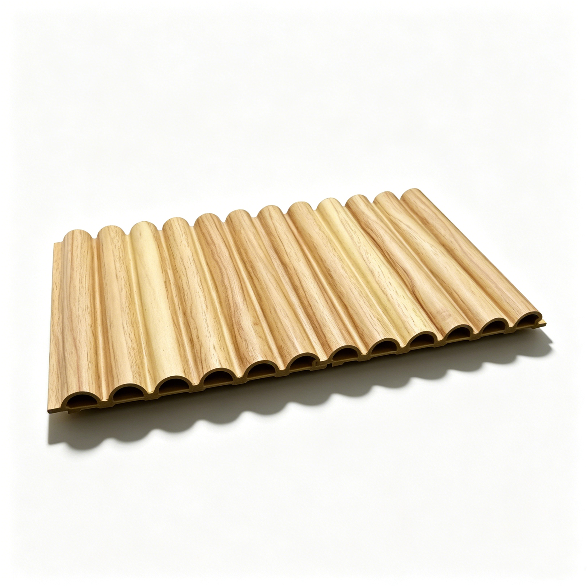 Semicircular Six-Hole PVC Fluted Wall Panels Waterproof Ecofriendly Wavy Grooved