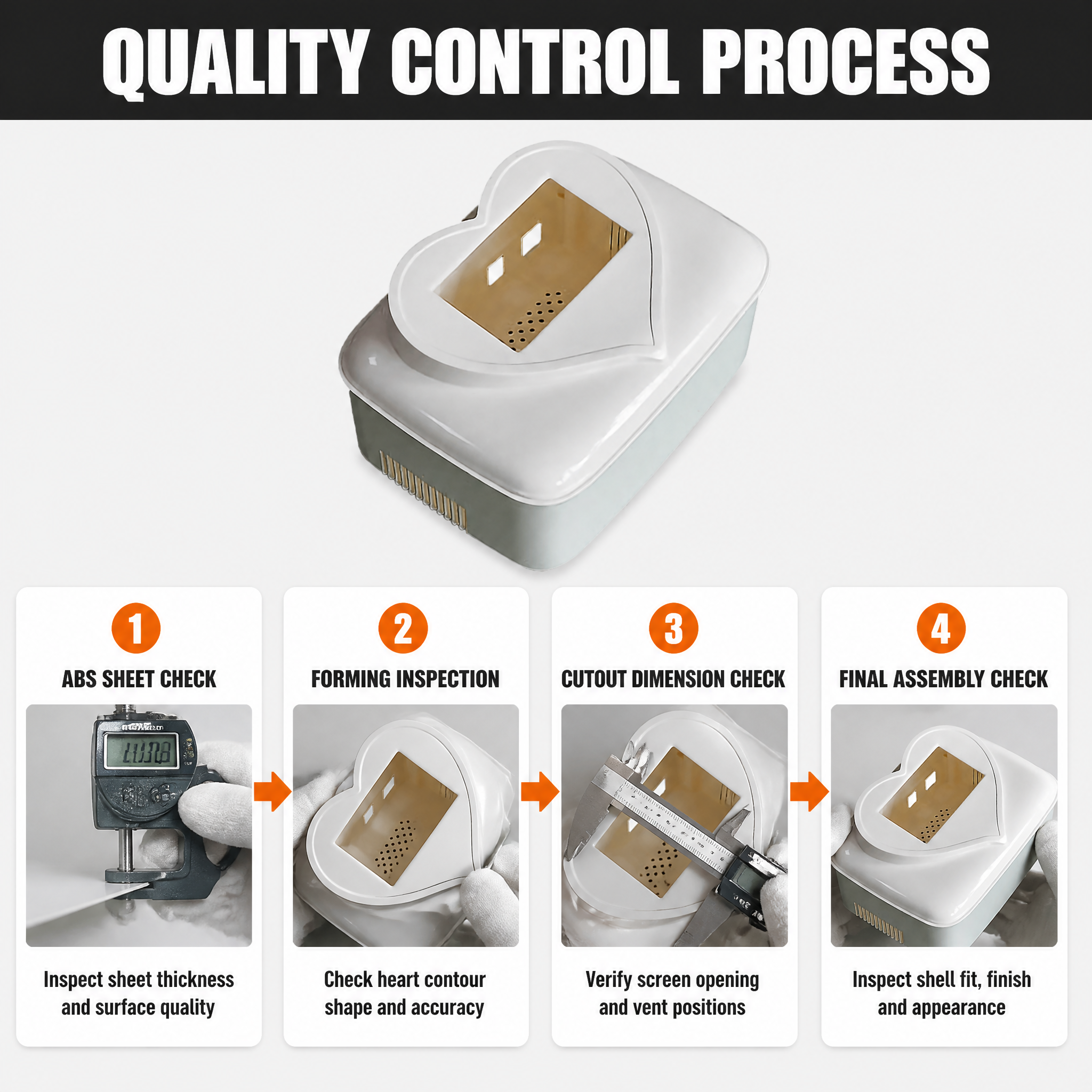 Medical Grade Thermoformed PC+ABS Plastic Housing | Custom ABS PMMA Vacuum Formed Medical Equipment Shell Customized Size Shape