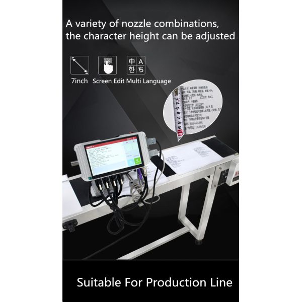 Touch Screen Auto Expiry Date Coding Logo TIJ Inkjet Printer Online Printing Machine