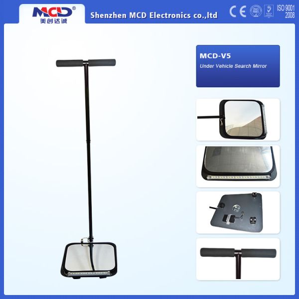DC12V Rechargeable Battery Vehicle Inspection Mirror With three wheel 88cm Rod