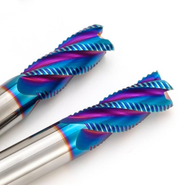 4 Flutes Solid Carbide End Mill HRC65 Rough For Roughing Machine Tools