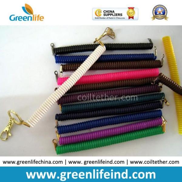 Chinese Factory Wholesale Black Clear Spring Coiled Keychain Leash