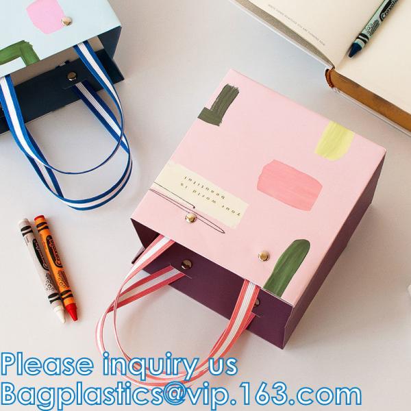 Luxury Shopping Bags, Matte Modern Embossed Birthday Merchandise Clothing Business Store Wedding Guests