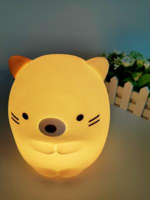 Cartoon Hamster Soft Silicone Toys , Silicone Color Changing Night Light