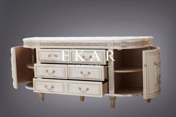 2018 Spanish design antique luxury hand carved wood sideboard  FLN-M-TG201