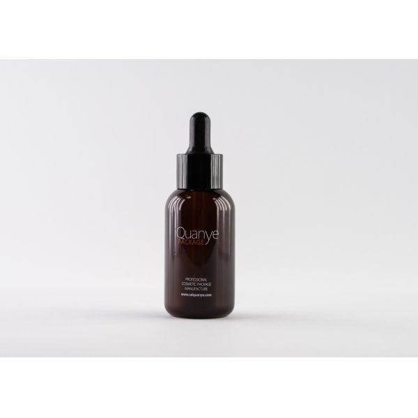 Round Shoulder Eye Serum PET Plastic Bottle With Glass Dropper 50ml 300ml