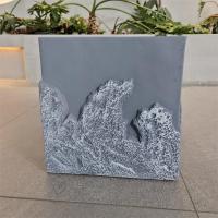 Planteur en fibre d'argile bleue minimaliste imperméable à l'eau pour la décoration de la cour