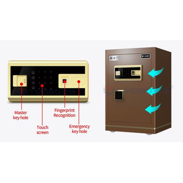 Dual Alarm Office Small Safe Deposit Box OEM H600mm Smart Fingerprint Lock